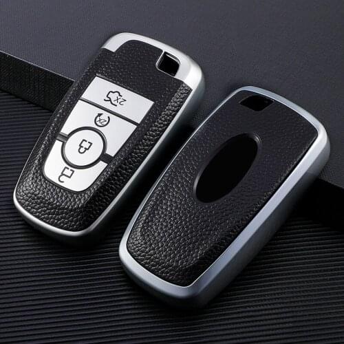 TPU Leather Car Key Case Cover For Ford Fiesta MK7 MK8 Mondeo MK4 MK5 Mustang Focus Fusion Kuga C MAX Edge Key Shell Accessories