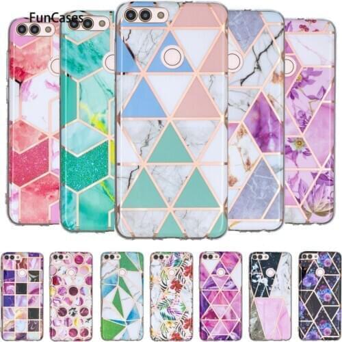 Color Block Soft TPU Cases For capinha Huawei P Smart Movil Cellular Cover sFor Huawei accesorios Enjoy 7S Clear Cases Huaweii