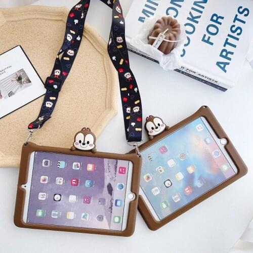 Shell For IPad 9.7 Case 2017 2018 Cartoon Squirrel Kids Silicon Tablet Protective Cover for Ipad 5 6 Air 1 2 Pro 9.7" Coque+pen