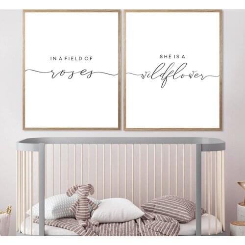 Nursery Girls Quote Typography Poster Canvas Painting Gift For Her , Modern Wall Art Print Wall Picture Girls Room Decor
