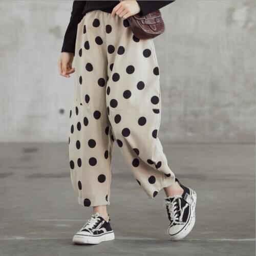 Kids Pants Girls Bloomers 2021 Spring Baby Dot Pants Casual Loose Girls Pants Kids Clothes 6 8 10 12 Year