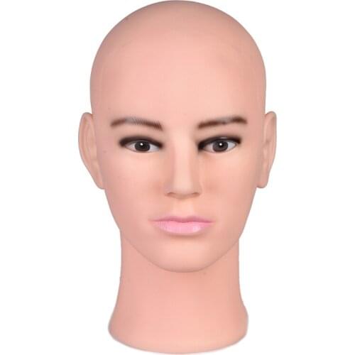 Ruilong Head Without Hair Bald Mannequin Head Cosmetology Practice Mannequin Head For Display Hairstyling Wigs Stand