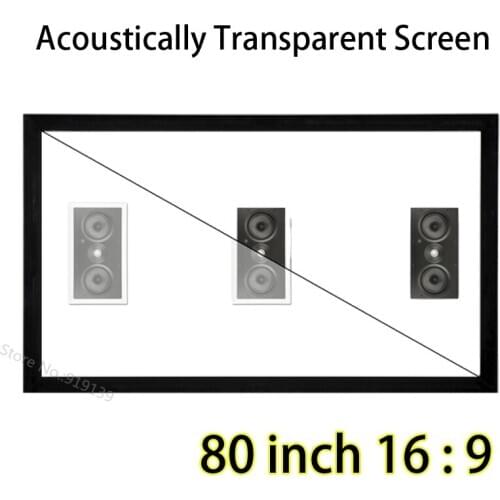 HD 80inch 16:9 Weave Acoustically Transparent Screens Flat Fixed Frame Front Projection Screen