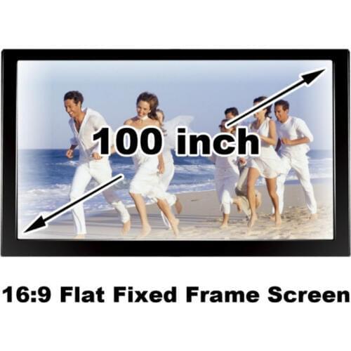 Good View HD 100 Inch Brightness Black Velevt Flat Fixed Frame Screen Projector DIY Projection Manual Screens16:9 Home Cinema 3D