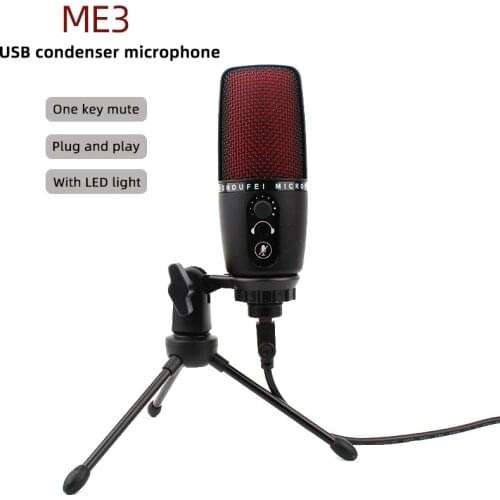 Condenser Microphone Kits with Tripod Stand USB Microphone for PC Computer studio Gaming Streaming Karaoke Singing Recording Mic