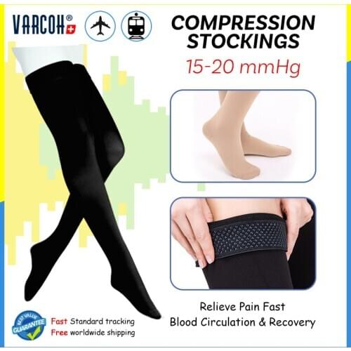 Medical Compression Stockings Women Men 15-20 mmHg Graduated Support Socks Hose, Helps Relieve Symptoms of Varicose Veins Edema