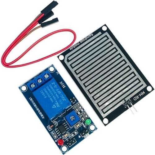 Rain water sensor module + DC 5V 12V Relay Control Module Rain Sensor Water Raindrops Detection Module for Arduino robot kit