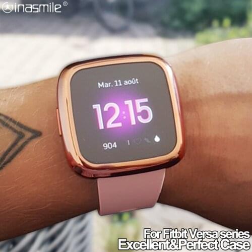 Soft TPU Bumper Case for Versa lite Full Screen Protector cover for Fitbit Versa Versa 2 Versa 3 Sense Smart watch Accessories