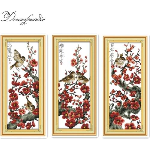 Bird couple cross stitch kit 14ct 11ct count print x stitching embroidery DIY handmade needlework plus