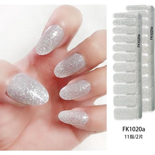 22Tips New Patterned Scallion Powder Nail Art Stickers Full Cover Polish Wraps Glitter Manicure INS Style Fingernails Decoration