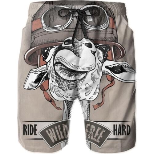Swimwear Swim Shorts Trunks Motorcycle Rider Giraffe Beach Board Shorts Swimming Swimsuits Mens Running Sports Surffing shorts