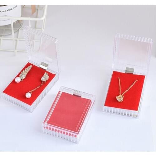100pcs Jewelry Organizer Ring Earring Acrylic Gift Box Storage Transparent Case F20174078