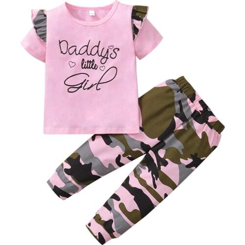 1-6Y Girl Clothing Sets Summer New Girl Clothes Suit Fashion Two Piece Set Baby Girl Clothes Kids Top+Pants Outfits