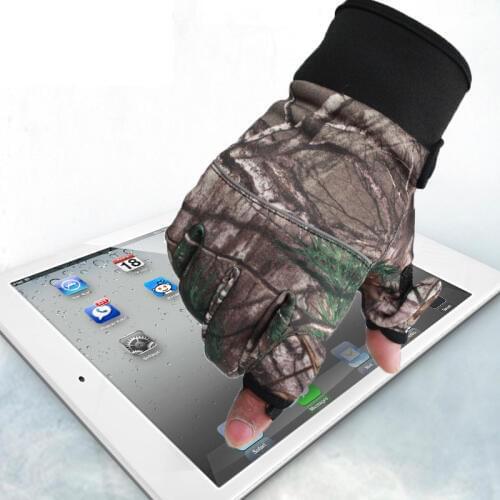 Jungle Coma 3 Full Finger Fishing Gloves Anti-skid Anti-cut Outdoor Hunting Camouflage Russia tactical Gloves for fishing warm
