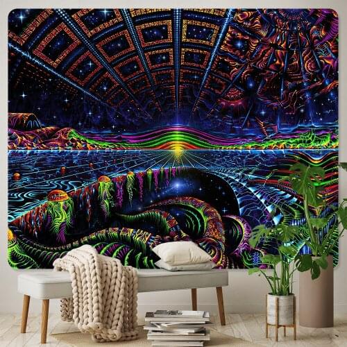 Psychedelic Scene Home Decoration Art Tapestry Bohemian Decoration Tapestry Large Size Sheets Yoga Mat Sofa Blanket