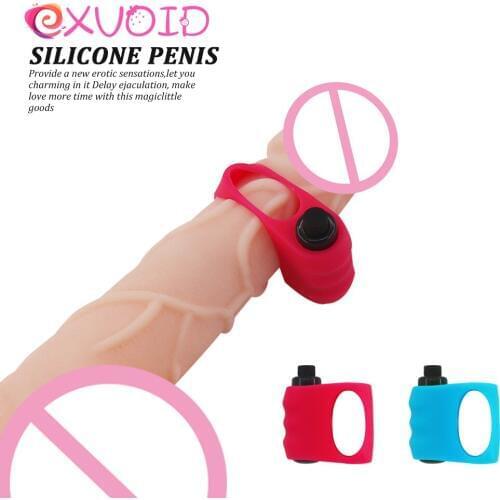 EXVOID Silicone Cock Vibrating Ring Clitoris Stimulate Penis Vibrator Ring Delay Ejacualtion Sex Shop Sex Toys for Couples