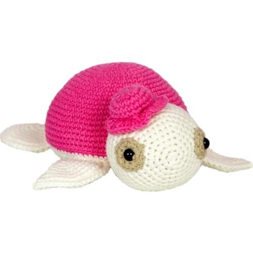 7 inches Teddy Purple Turtle Handmade Amigurumi Stuffed Toy Knit Crochet Doll