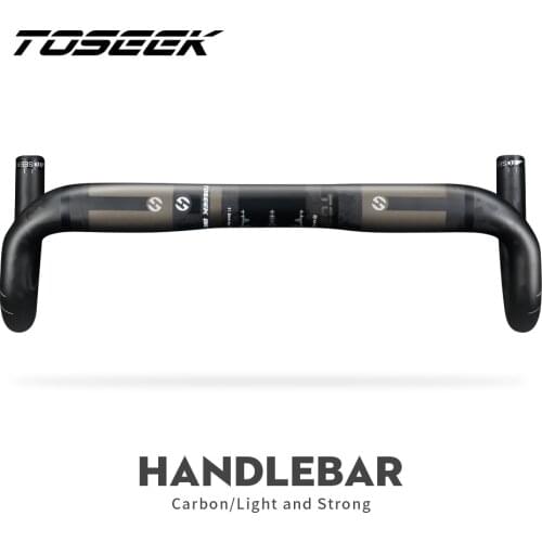 TOSEEK Road Bicycle Carbon Handlebar Cycling Bike Parts Road Handlebars 400/420/440mm External Routing UD Matte