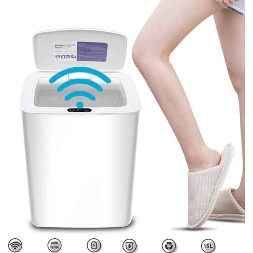 Smart Induction Trash Can Automatic Dustbin Bucket Garbage Bathroom for Kitchen Electric Type Touch Trash Bin Paper Basket