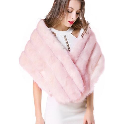 ZADORIN Vintage Women Faux Fur Coat Elegant Faux Fox Fur Poncho Bridal Wedding Fur Shawl Cape Women Fur Vest abrigos mujer
