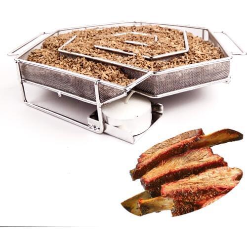 Barbecue Shelf Place Charcoal Shavings Bacon Dishes Stainless steel Outdoor Camping Portable BBQ Food Polygon Or Circle 1Pcs