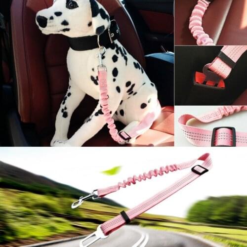 Dog Car Harness Leads Elastic Reflective Safety Rope Pet Dog Cat Supplies Upgraded Adjustable Dog Seat Belt