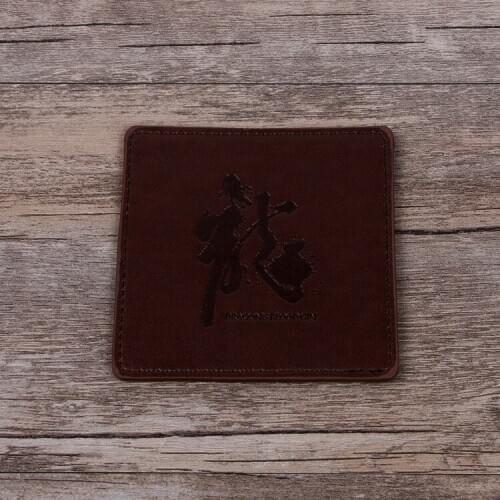 100pcs customized logo pu leather coaster; OEM coaster; artificial leather cup pad; coaster; promotional cup mat bm06
