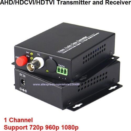 1080P HD AHD CVI TVI Fiber Optical Video Converter 1 Channel Video Media Converter Single Mode 10KM