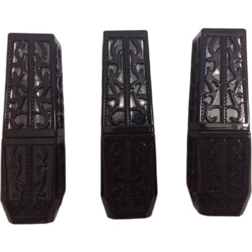 12.1mm Black Retro Hollow Style Cute Lip Balm Container DIY Empty Elegant Lipstick Packaging Bottle Square Beauty Tool 50pcs/lot