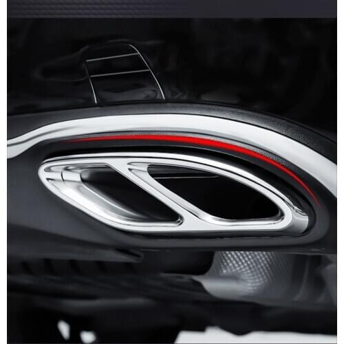 2pcs Car Styling For Mercedes-Benz A B C E GLC W176 W246 W205 W213 Muffler Exhaust Pipe Tail Cover Exterior Decor Trim Sticker