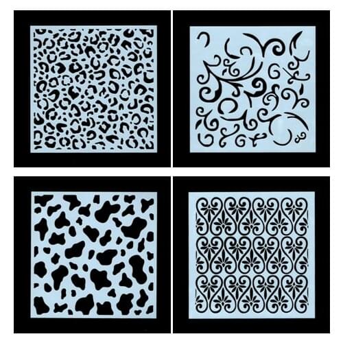 4PCS Leopard clouds pvc Layering Stencils for DIY Scrapbooking/photo album Decorative Embossing DIY Paper Cards Crafts