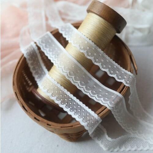 5 Meters/lot High Quality Milk White Elastic Lace Trim Ribbon Stretchy Lace Fabrics DIY Wedding Dress Bridal Gown Underwear BJD