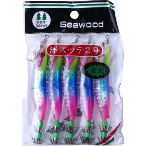 5PCS 10CM 9G Shrimp Fishing Lure Bait Luminous Squid Jigs with Hook Octopus Bait Pesca Fishing Tackles