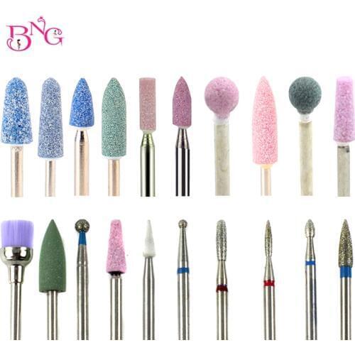 6pcs/lot diamond Steel Drill Bits Bit UV Gel Clean Brush Electric Machine Files Professional Manicure Dust Cleaning Accessories