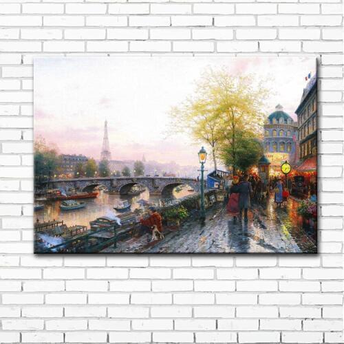 Free shipping classical Thomas bridge stree scenery canvas prints oil painting printed on canvas wall art decoration picture