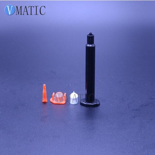 Free Shipping Wholesale 2,500 Sets / Lot 3cc/ml UV Black Adhesive Pneumatic Syringe Barrel With Piston & Cap/Stopper & End Cover