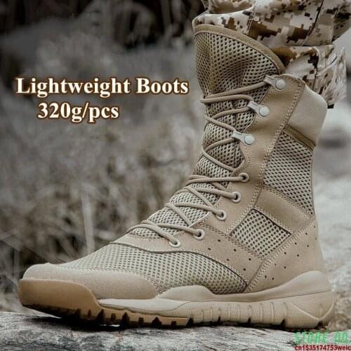 35-47 Size Men Women Ultrallight Outdoor Climbing Shoes Tactical Training Army Boots Summer Breathable Mesh Hiking Desert Boot