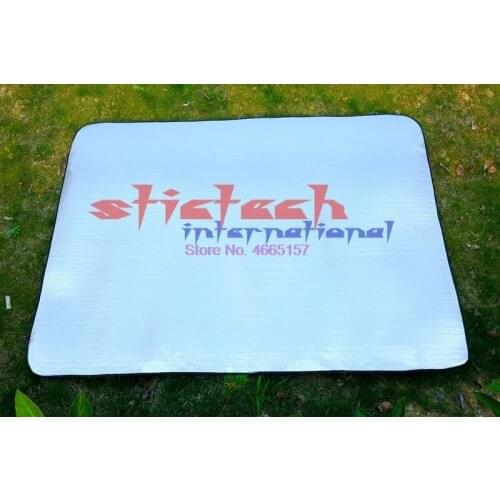 By dhl or ems 100pcs Aluminum Foil Outdoor Travel Moistureproof Picnic Grass BlanketCamping Hiking Sleeping Mattress Mat Cushion