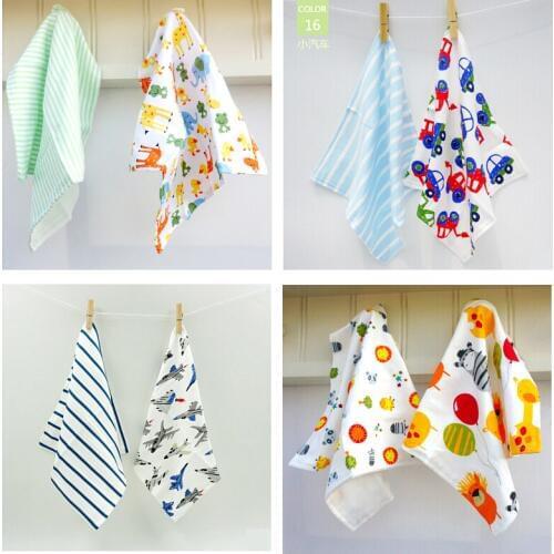 H02 free shipping Baby small square newborn baby feeding towel are double two pieces of cotton cloth gauze small square