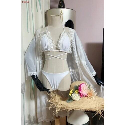 Game Azur Lane FFNF Surcouf Cosplay Costume High Quality White Swimsuit Pool Activity Party Role Play Clothing Custom-Make Any