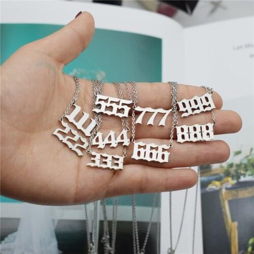 Angel Number 444 Necklace For Women Gold Plated Stainless Steel Jewelry Number Necklace Mothers Day Gift Collier Femme