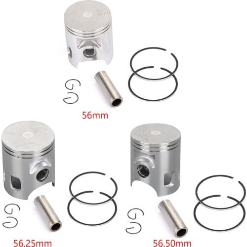Topteng Piston Kit & Rings Set Fit for Yamaha DT 125 E F G H 1978-1981 / DT 125 MX 1986-1991 56mm /56.25mm /56.50mm Bore Size