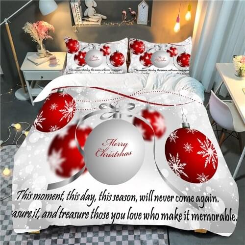 Christmas Santa Claus Bedding Set Single Double King Queen Duvet Cover With Pillowcase For Kids Adult Bedclothes Festival Gift