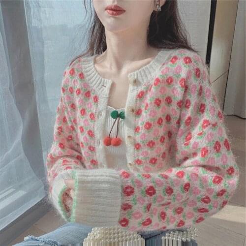 Summer Sweet Cute Short Knitted Cardigan Womens 2021 New Thin Loose Casual Top Coat Elegant All-match Preppy Style Sweaters