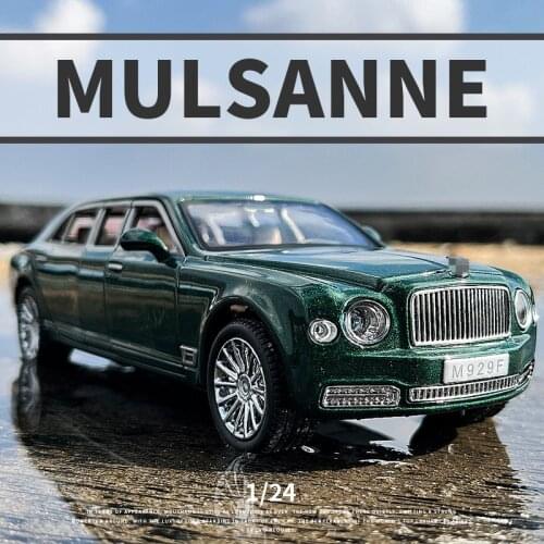 Large Size 1/24 Mulsanne Classic Car Model Alloy Car Diecasts Toy Simulation Car Model Sound and Light Childrens Toy Collection