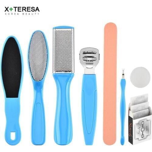 Foot File Kit Remove Dead Skin Scrabber Pedicure Tools Hard Callus Remover Manicure Foot Care Exfoliator Nails Tools Set 8PCS
