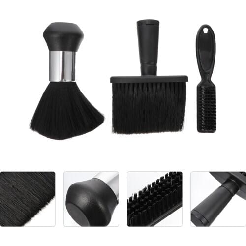 3pcs Hair Salon Barber Brushes Set Broken Hair Cleaning Tool Hair Cutting Neck Duster Brush Hairdressing Brushes