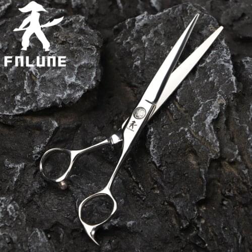 FnLune 6.0 Inch VG-10 Professional Hair Salon Scissors Cut Barber Haircut Shear Hairdressing Scissors Short Handle Long Blade