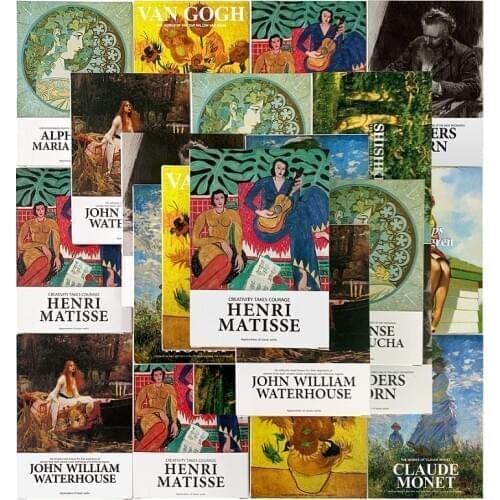 30 sheets/set Art Museum series Famous artists English postcards Envelopes Artwork postcards Works by Matisse,Picasso, Van Gogh