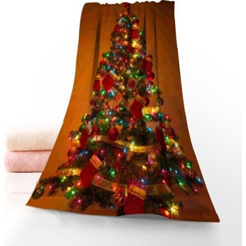 Christmas Tree Towels Microfiber Bath Towels Travel,Beach,Face Towel Custom Creative Towel Size 35X75cm And 70X140cm